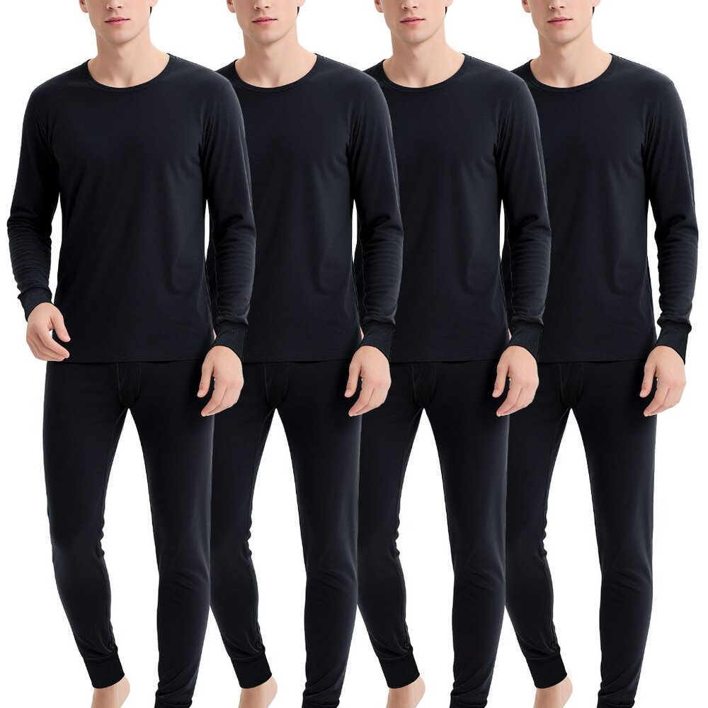 Men's Thermal Underwear Set Slim Fit Cotton Base Layer Winter Essentials